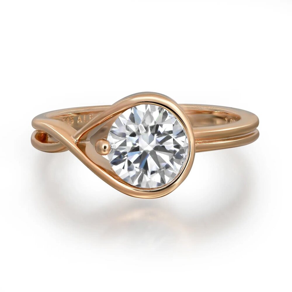 Pandora Infinite Lab Grown Diamond Engagement Ring 14K Yellow Gold 1.00Ct SZ 4.5